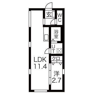 SQUARE MINAMISENJU 102 間取り図
