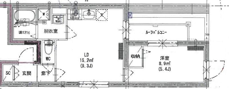 Meldia Residential 北千住 501 間取り図