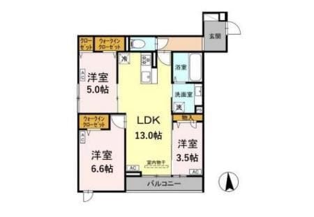 グラナーデ鹿浜 303 間取り図