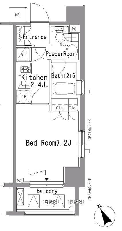 パークアクシス門前仲町 904 間取り図