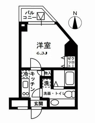 レジディア中野 401 間取り図