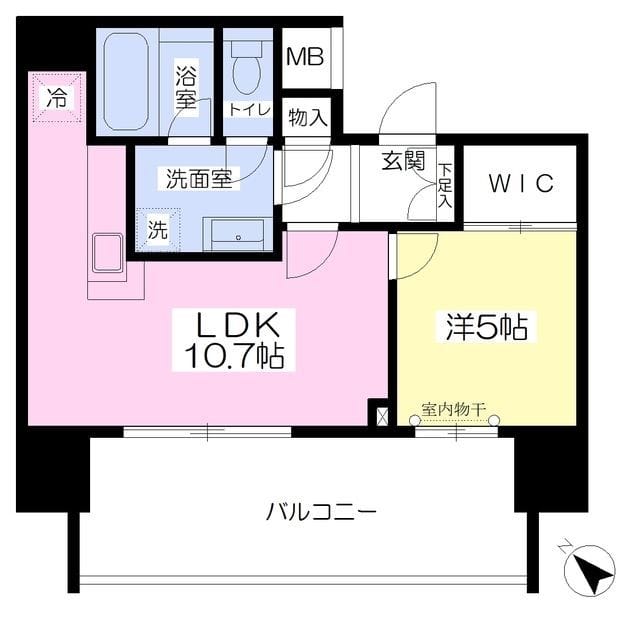 シャルム白山 801 間取り図
