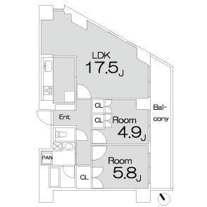 ラフィネ大崎 701 間取り図