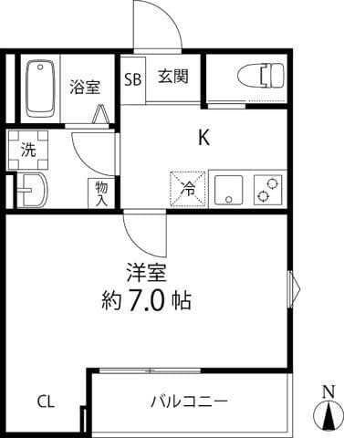 T’s Cuore六町Ⅱ 201 間取り図