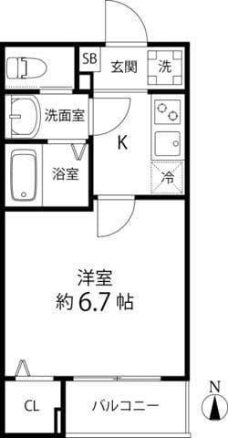 T’s Cuore六町Ⅱ 203 間取り図