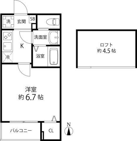 T’s Cuore六町Ⅱ 302 間取り図