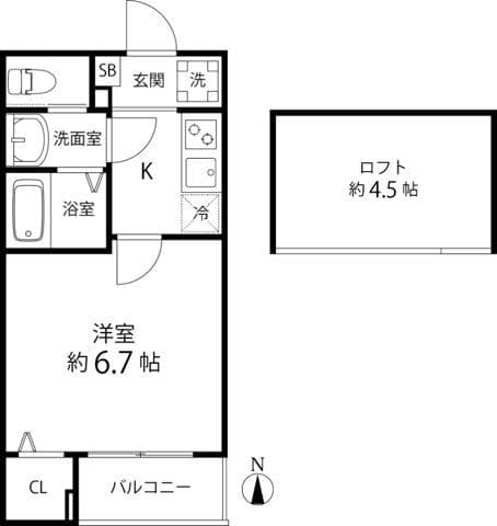 T’s Cuore六町Ⅱ 303 間取り図