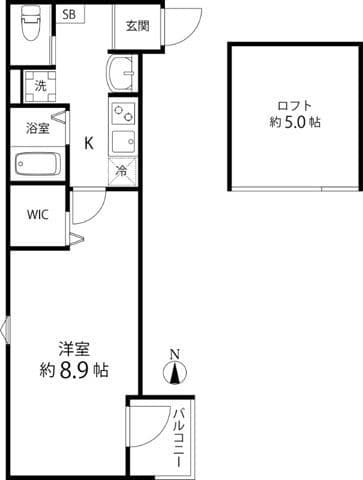 T’s Cuore六町Ⅱ 304 間取り図