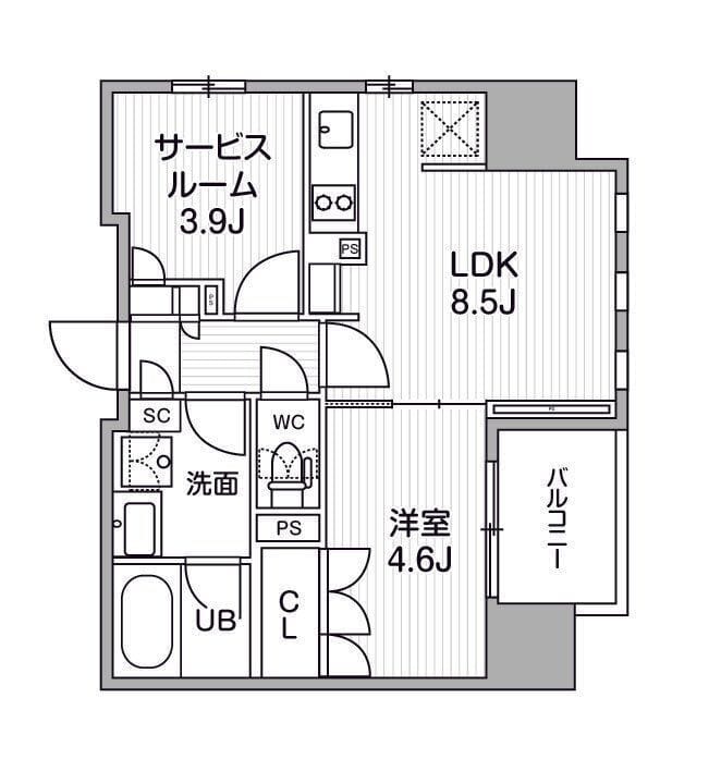 グランエール西日暮里NORTH 1004 間取り図