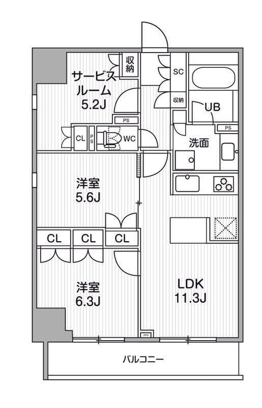 グランエール西日暮里NORTH 1202 間取り図