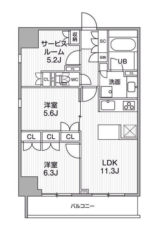 グランエール西日暮里NORTH 1302 間取り図
