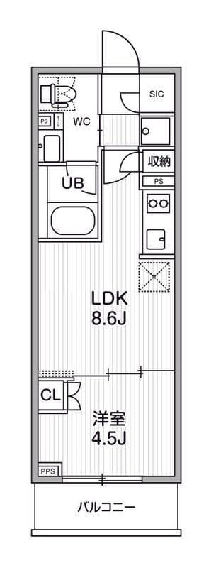 グランエール西日暮里NORTH 302 間取り図