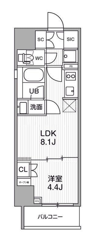 グランエール西日暮里NORTH 403 間取り図