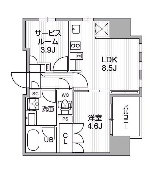 グランエール西日暮里NORTH 404 間取り図
