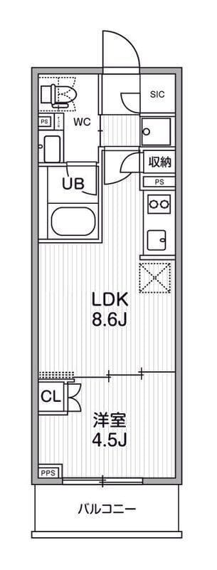 グランエール西日暮里NORTH 802 間取り図