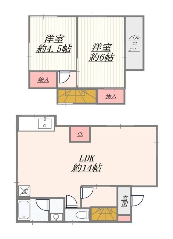 古千谷本町貸家Ⅱ 1 間取り図