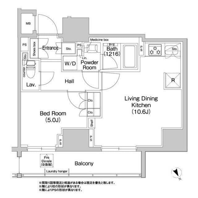 コンフォリア浅草橋 1102 間取り図