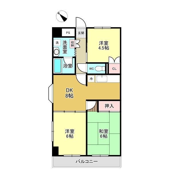 プレステージ市川 501 間取り図