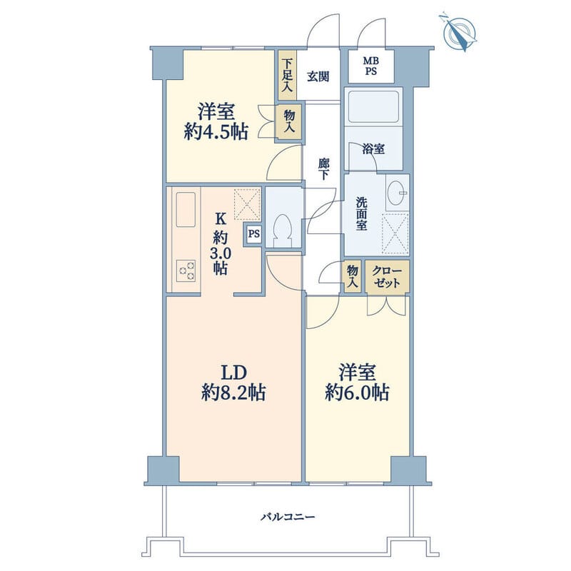 藤和シティホームズ新宿余丁町 302 間取り図