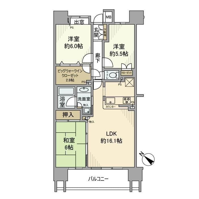 クレストシティレジデンス 1411 間取り図