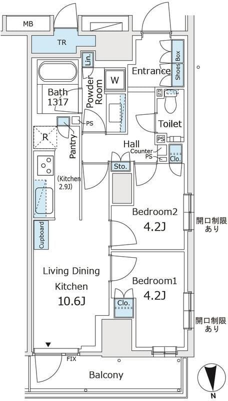 パークホームズ東陽町 306 間取り図