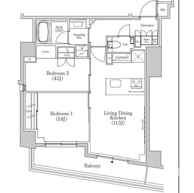 ザ・パークハビオSOHO市谷左内町 106 間取り図