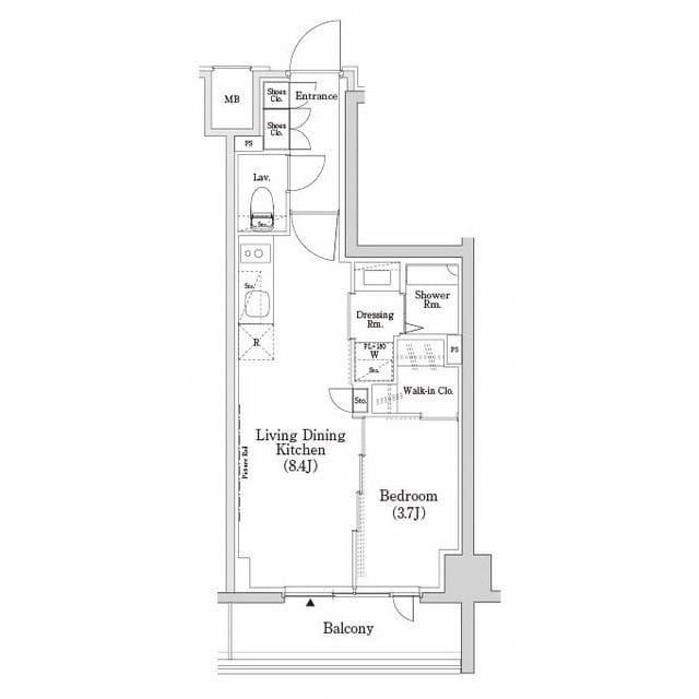 ザ・パークハビオSOHO市谷左内町 201 間取り図