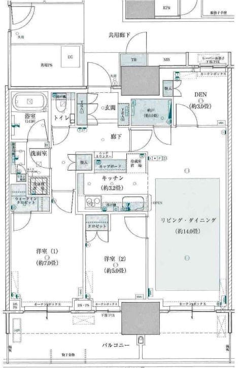 BAYS TOWER&GARDEN 2712 間取り図