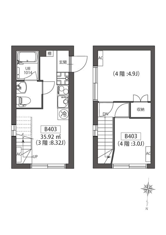 OrgoVita凛B棟 403 間取り図