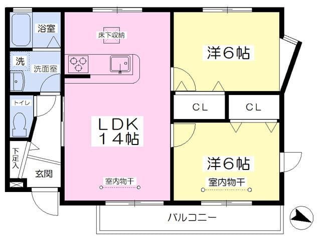 二塚七番館 101 間取り図