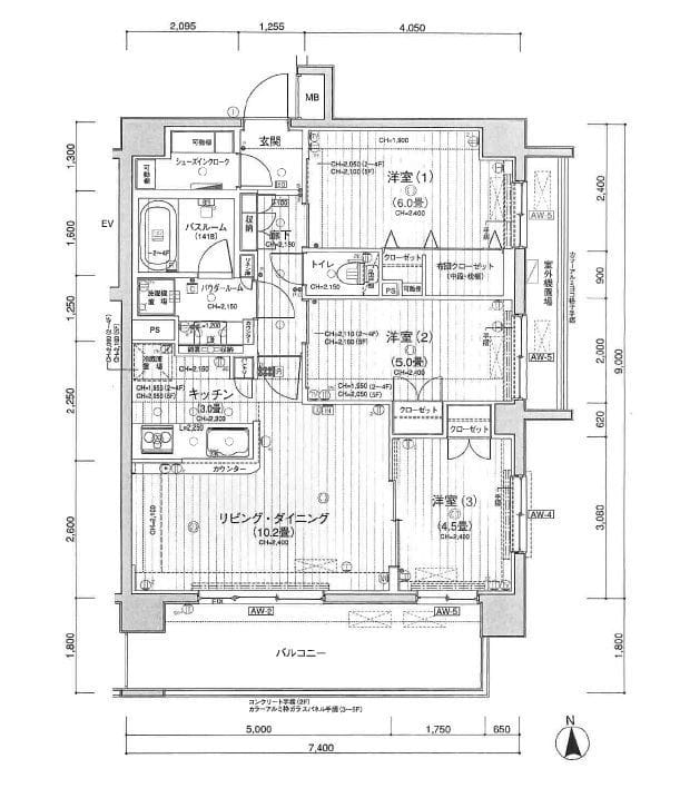 パレステージ青井ナチュラコート 401 間取り図