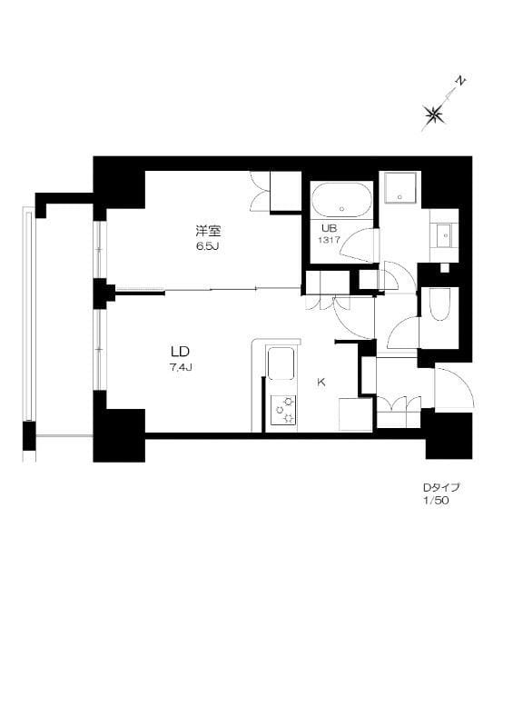 プライマル勝どき 503 間取り図