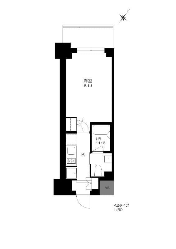 プライマル勝どき 614 間取り図