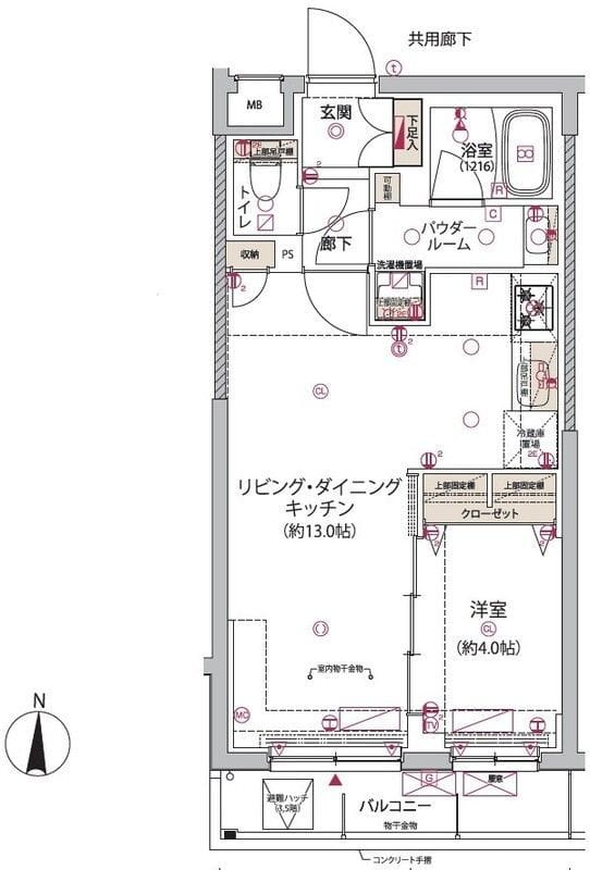 ARCOBALENO HIGASHIMUKOJIMA 409 間取り図