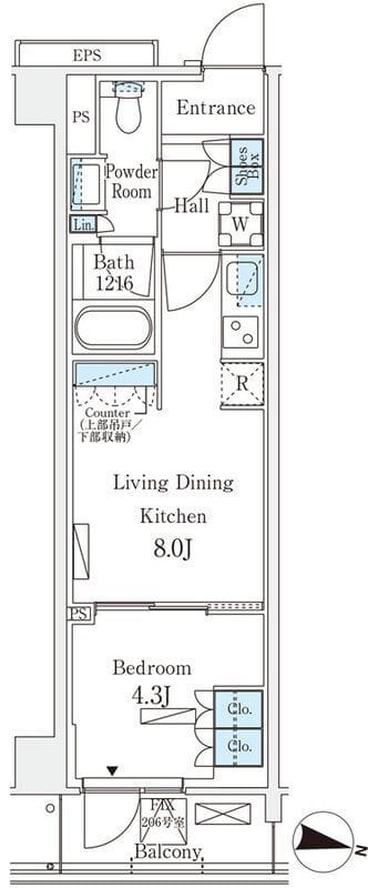 ロイヤルパークス赤羽サウス 306 間取り図