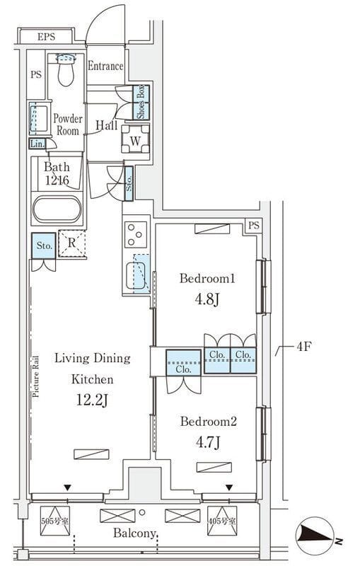 ロイヤルパークス赤羽サウス 505 間取り図