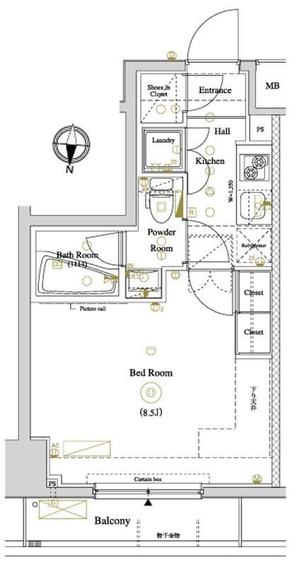AXAS錦糸町 402 間取り図