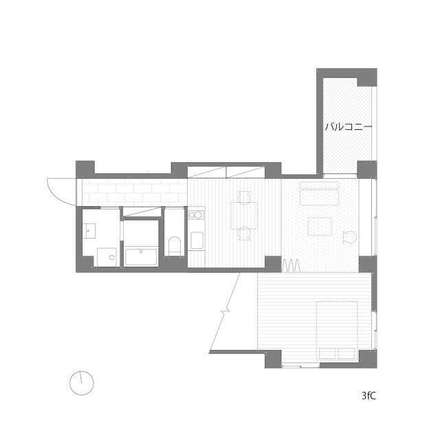 三組坂flat 3FC 間取り図