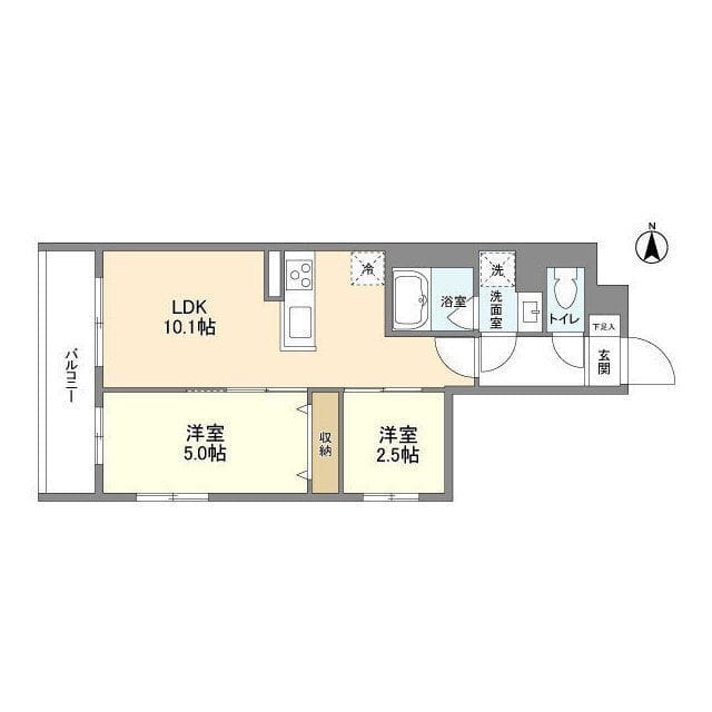 パルムクレスト武蔵小山 ノース棟 401 間取り図