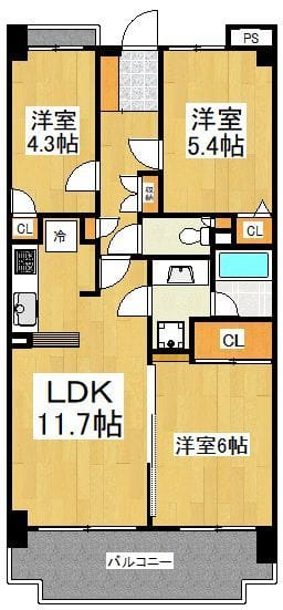 グリーンコーポ鶴川 606 間取り図