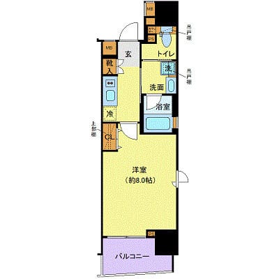 クレイシア秋葉原ラグゼスウィート 606 間取り図