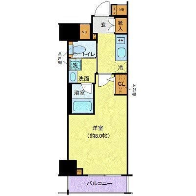 クレイシア秋葉原ラグゼスウィート 803 間取り図
