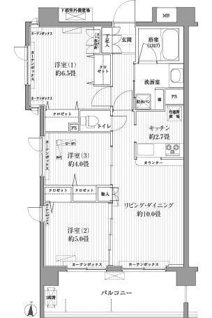 リベルタ港北 501 間取り図
