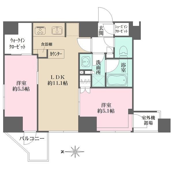 プライムアーバン西日暮里フロント 1102 間取り図