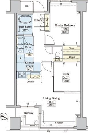 レジディアタワー上池袋(タワー棟) TW330 間取り図