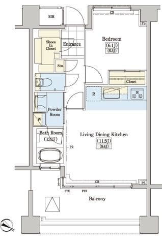 レジディアタワー上池袋(タワー棟) TW529 間取り図