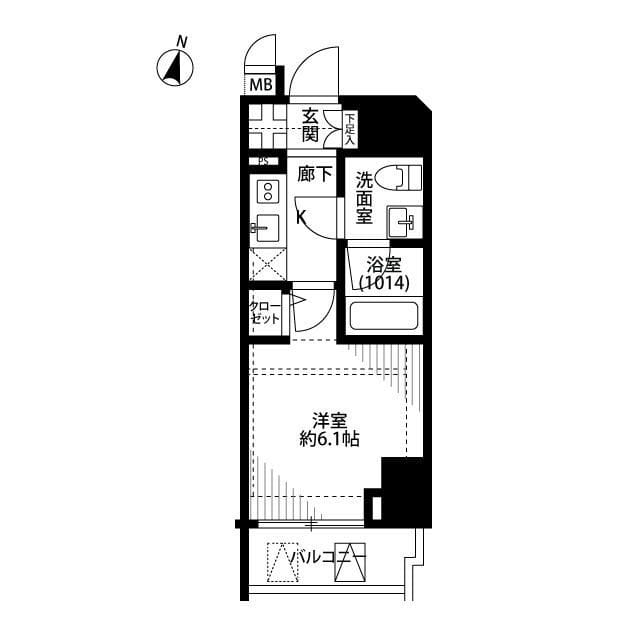 プレール・ドゥーク笹塚Ⅱ 1103 間取り図