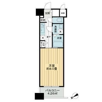 アヴァンティーク銀座2丁目 0803 間取り図