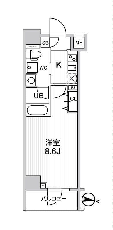 ジェノヴィア三ノ輪スカイガーデン 404 間取り図