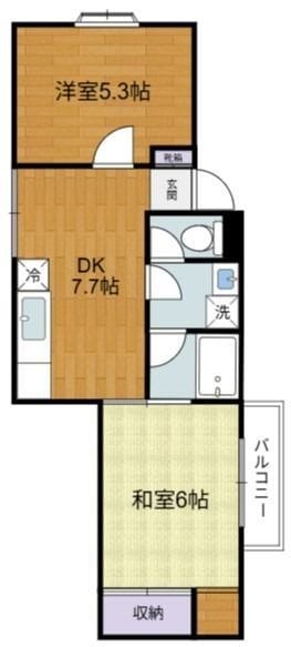 フラット三輪 305 間取り図